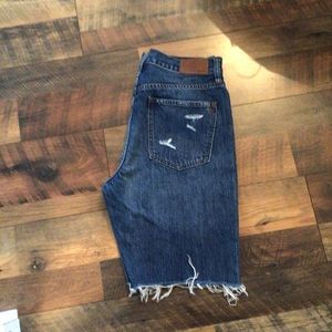 Madewell Cut Off Frayed Walking Jean Shorts 29